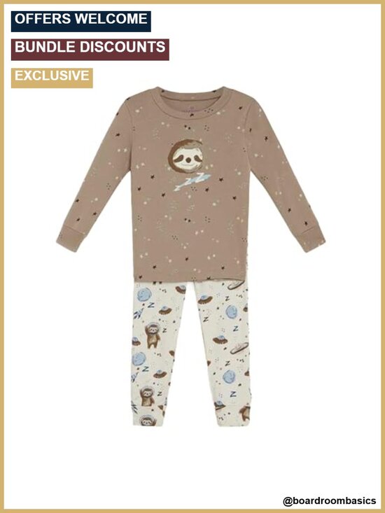 Other - Toddler 100% Cotton Pajama Set Sloth Animal Print Long Sleeve